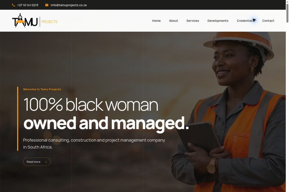 tamuprojects.co.za — website by Digitrix Media